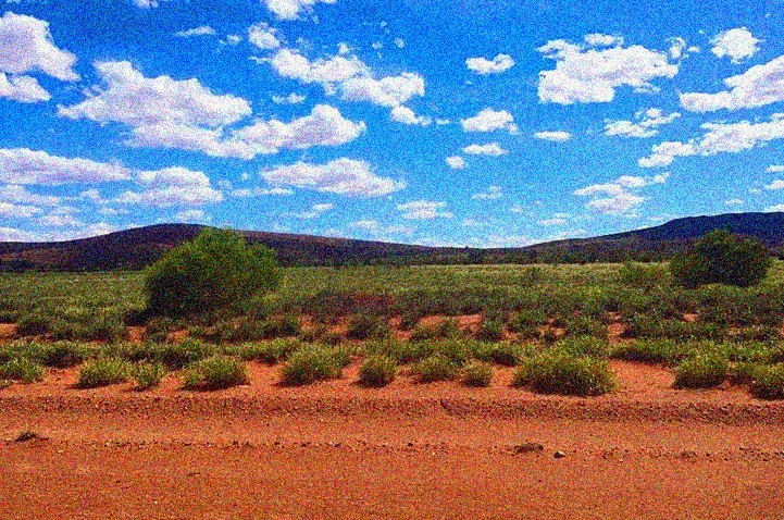Remote Australian outback at dusk